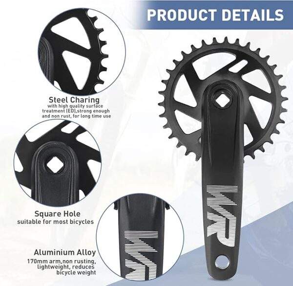 Fatbike Crankstel 170mm, 32T-42T MEGHNA - product informatie